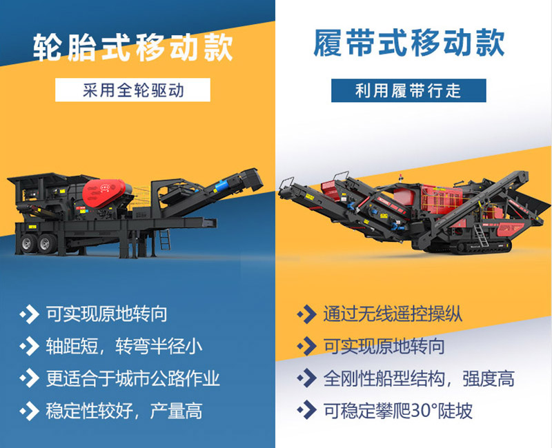 輪胎式和履帶顎式移動破碎機區別